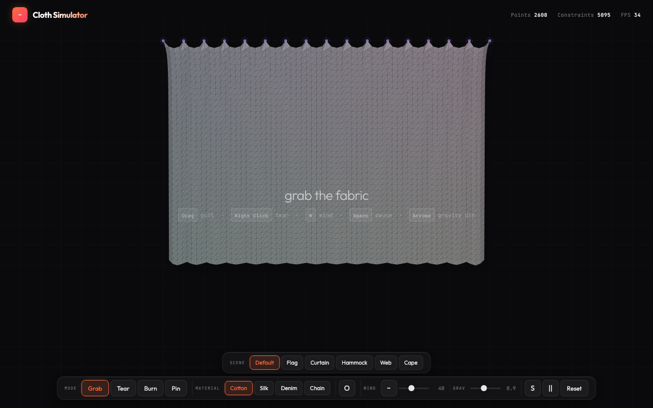 Cloth Simulator screenshot